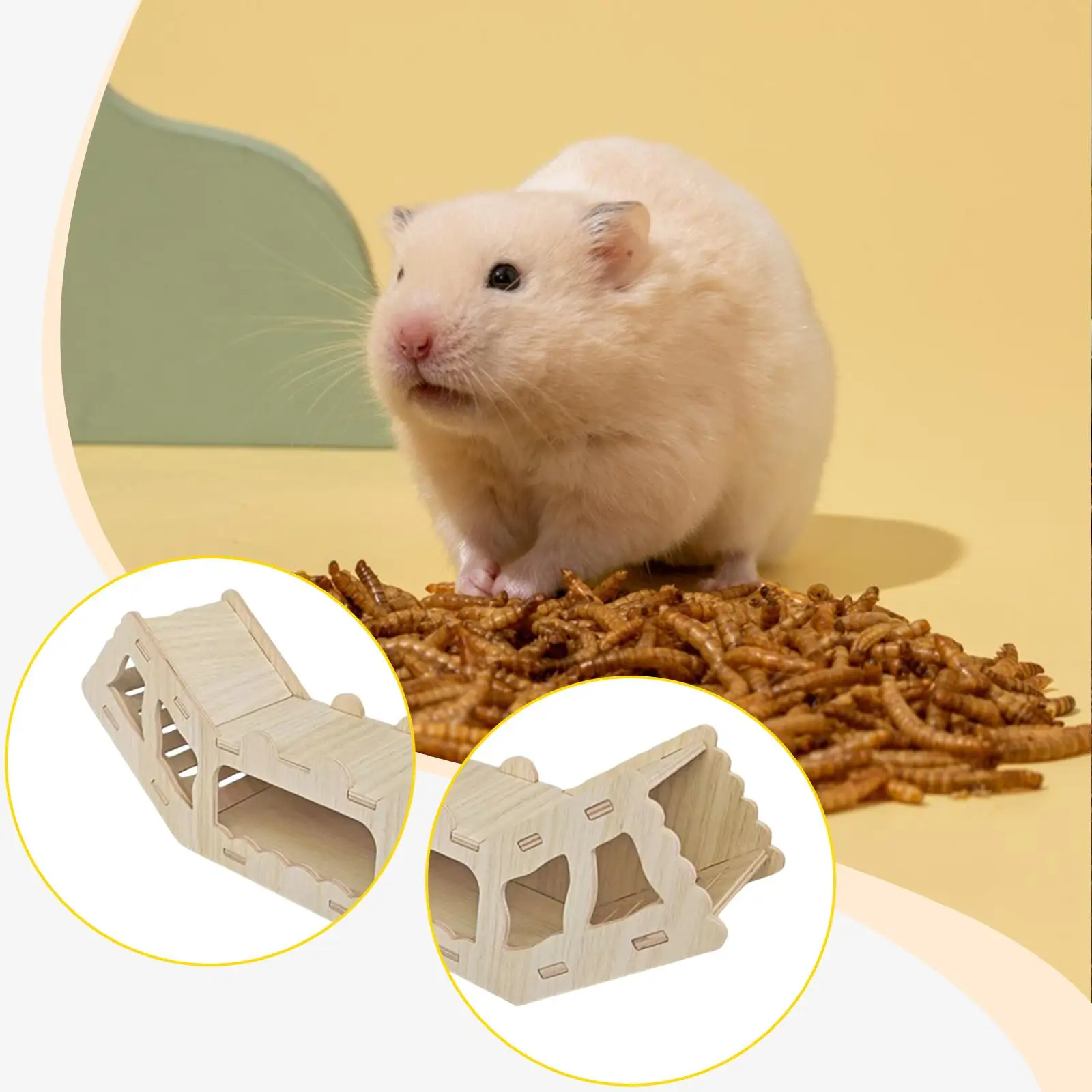 Wooden Hamster Burrow Climbing Hideaway Multi Chamber Design for Cage Landscape Decor Versatile Hiding Space Wooden Hamster Burrow Climbing Hideaway Multi Chamber Design for Cage Landscape Decor Versatile Hiding Space