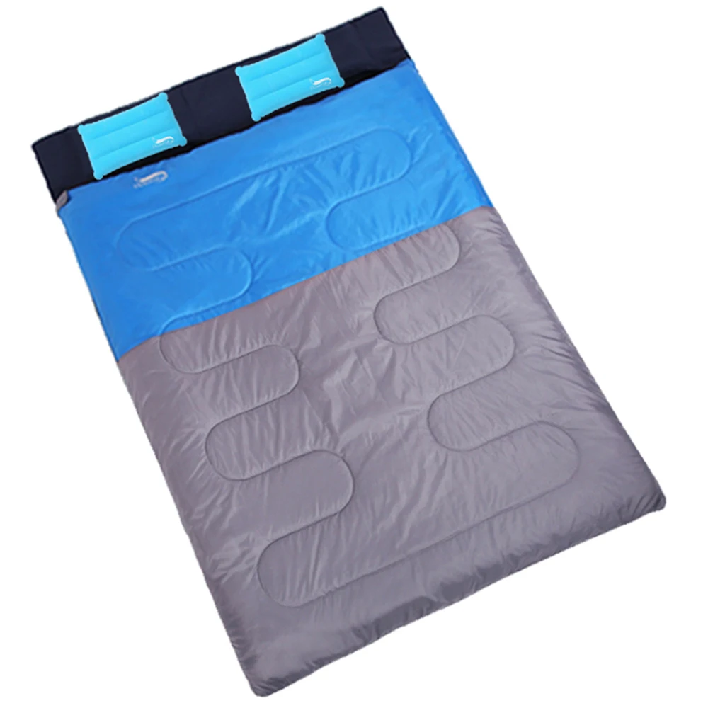 Desert Fox Double Sleeping Bags Portable Camping Sleeping Bag for Couples Attach 2 Pillows Lightweight Travel Bag, 220*150CM