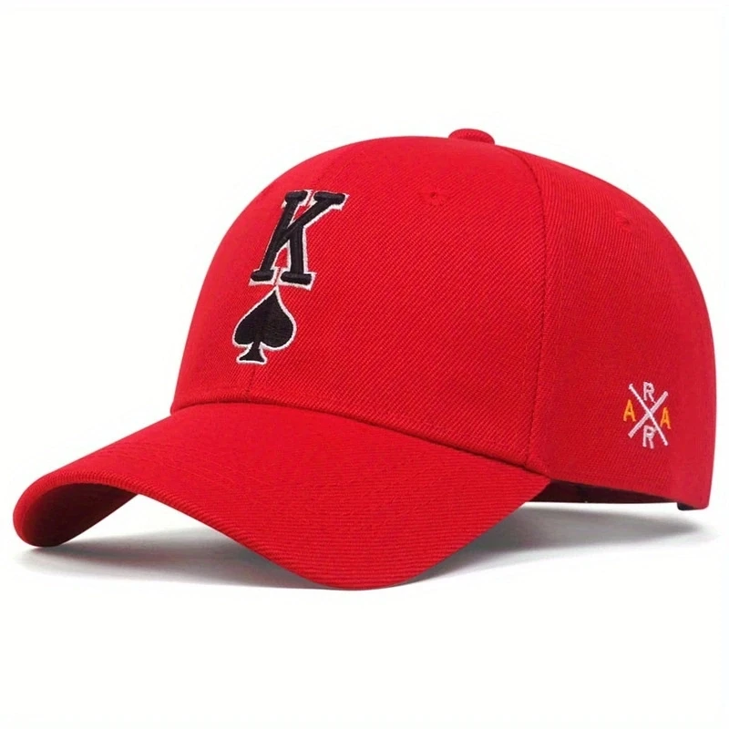 Unisex Poker K Buchstaben-Stickerei Baseballkappen Frühling und Herbst Outdoor Verstellbare Freizeithüte Sonnenschutzhut Sport Golfkappe – Detail 6