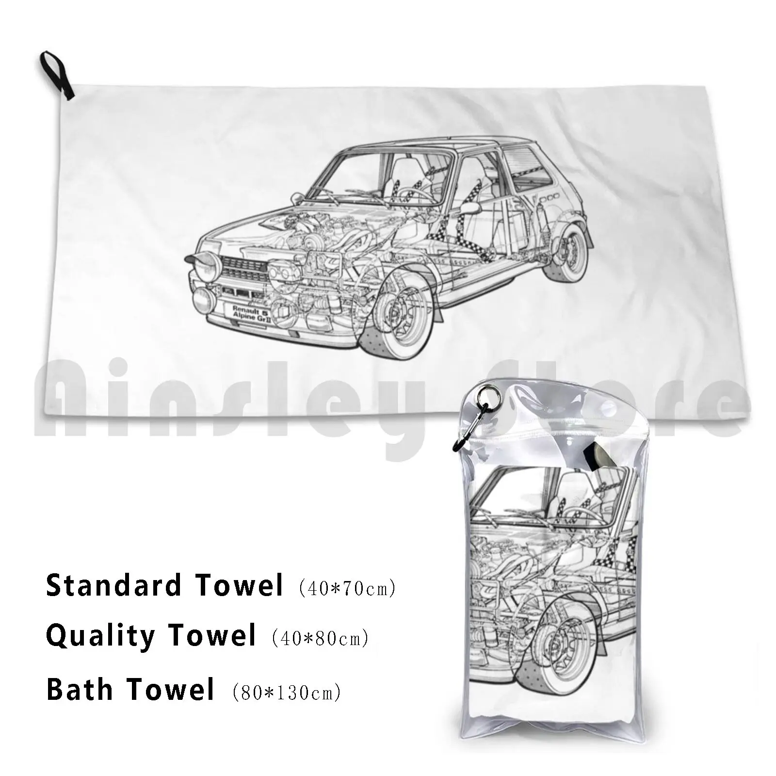 1977 5 Alpine Rally Wrc Black Blueprint Asciugamano Da Bagno Personalizzato 1977 5 Rally Alpine Wrc