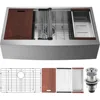 33 Inch Kitchen Sink, 304 Stainless Steel Sink, Top Mount Single Bowl Kitchen Sinks with Ledge & Accessories, Dishwasher Sinks 1