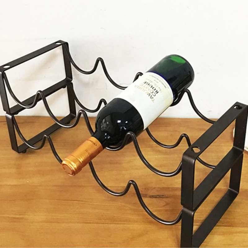 Wine Bottle Storage Stackable Rack Wrought Iron Wine Storage Holders