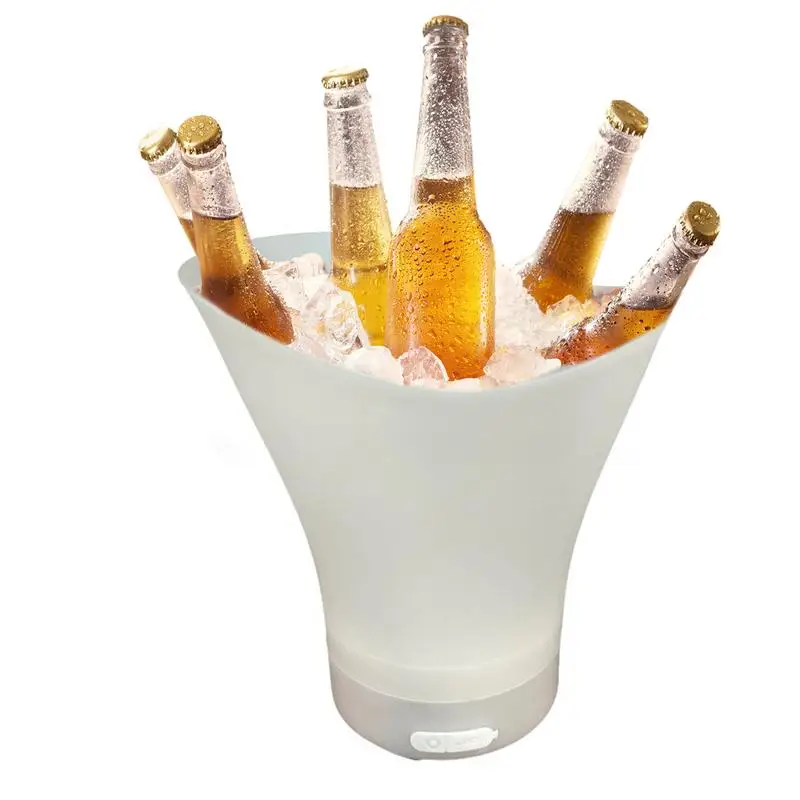 Lighted Ice Bucket 7L LED Light Wine Bucket Colorful Lighted Drink Containers Waterproof LED Light Wine With Built-in
