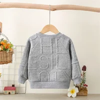 Spring and Autumn New Solid Long Sleeve Baby Top Minimalist Boys' Top Children's Clothing (0-2 Years Old) 2
