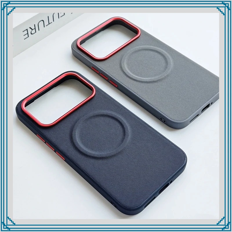 Elegant Anti-Fall Magnetic Leather Phone Case with Metal Lens Frame and Diamond Pattern Design