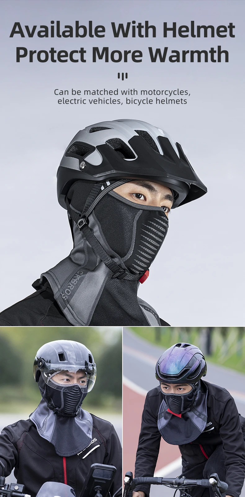 cykelvintermask under hjälm