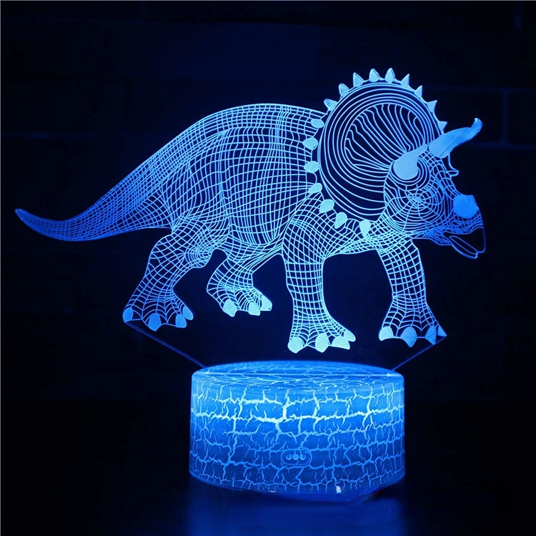 home depot dinosaur light 3D LED Dinosaur Night Lights Colorful Touch Remote Control 7/16 Color Desk Lamp Christmas Gift Visual Light Dragon Series night stand lamps Night Lights