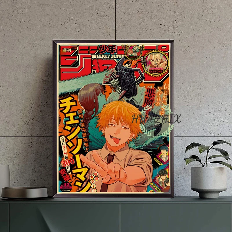 Hot Anime Retro Chainsaw Man Posters