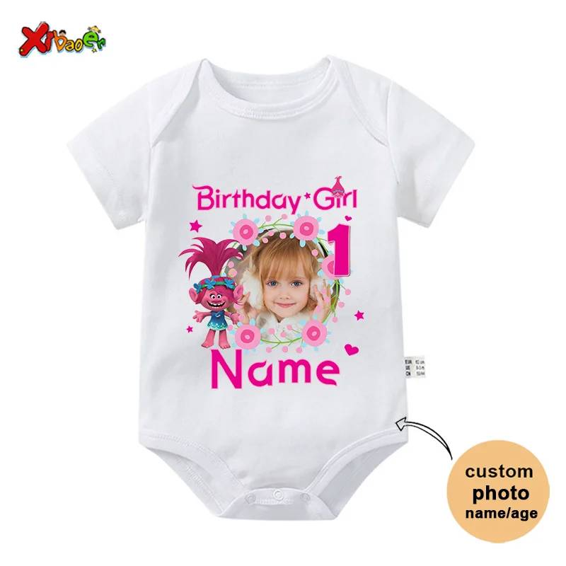 Birthday Tshirts for Family Matching Outfits Girl T Shirt Shirt Birthday Party Clothing Outfit Personalized Name Photo Shirt 3rd 2