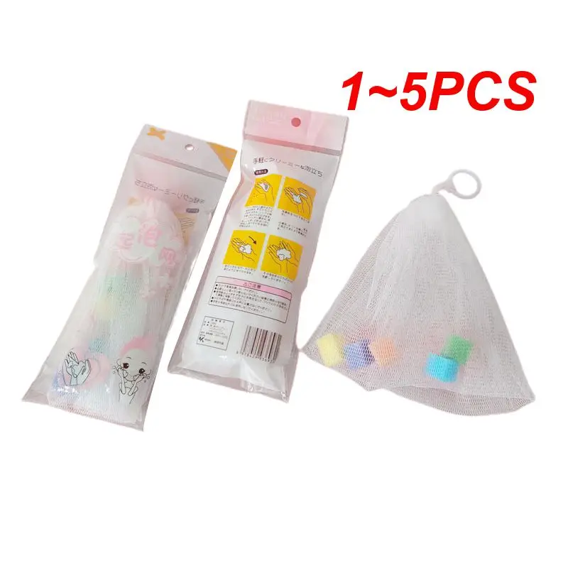 

1~5PCS Bubble Net Facial Body Cleansing Soap Foaming Net Bubble Helper Mesh Cleanser Bath Washing Bathroom Foam Storage Bags