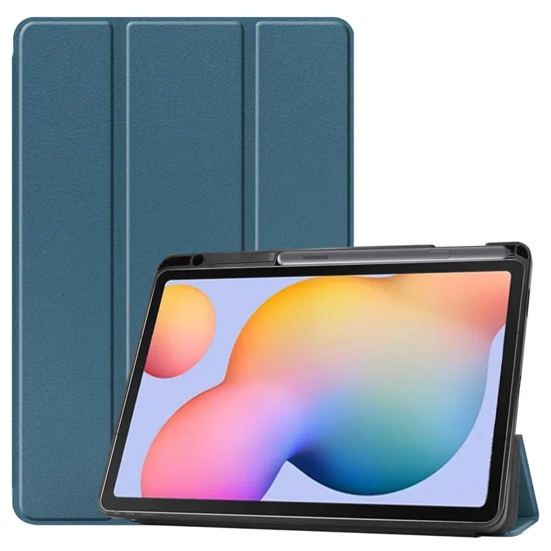 Tablet Case For Samsung Galaxy Tab S6 Lite 10.4 inch P610 P615 With Pencil Holder Tri-Fold Stand