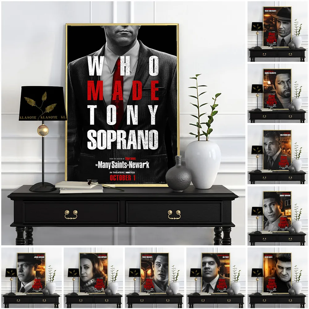 

The Many Saints Of Newark Crime Drama Film Poster Movie Character Canvas Painting Print Art Wall Stickers Bar Pub Club Decor