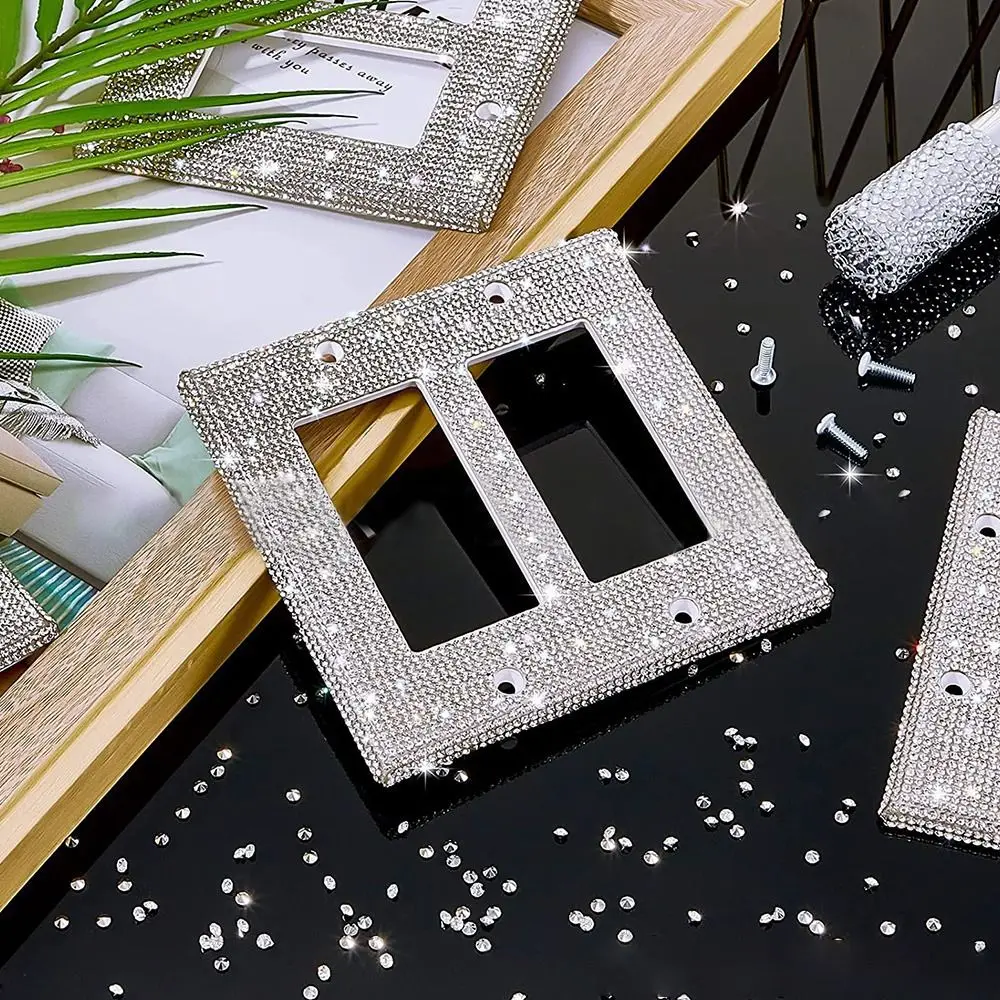 Light Switch Cover Switch Panel Diamond Sticker US Standard Wall Plate Cover