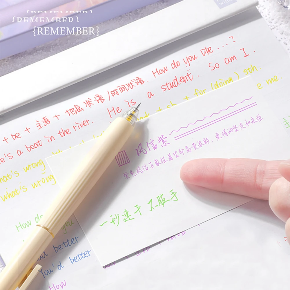 5pcs Multi Color Gel Pens Set Cream/Retro/Morandi 0.5mm Ballpoint Quick-dry Ink for Writing School