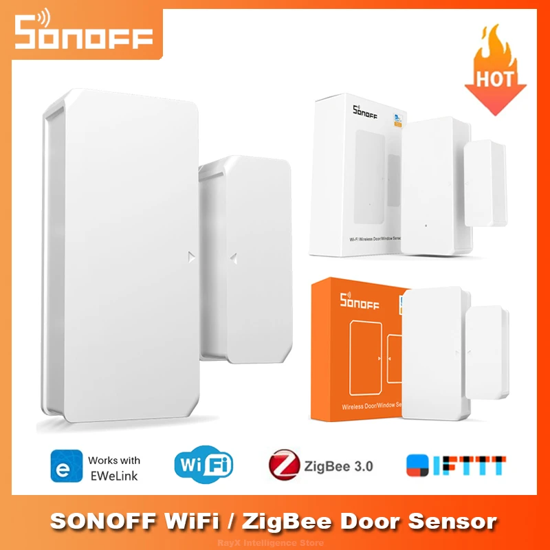 SONOFF DW2 WiFi/ SNZB-04 Zigbee Window Door Sensor Door Open/Closed Detectors EWeLink App Notification Smart Home Security Alarm sos panic button