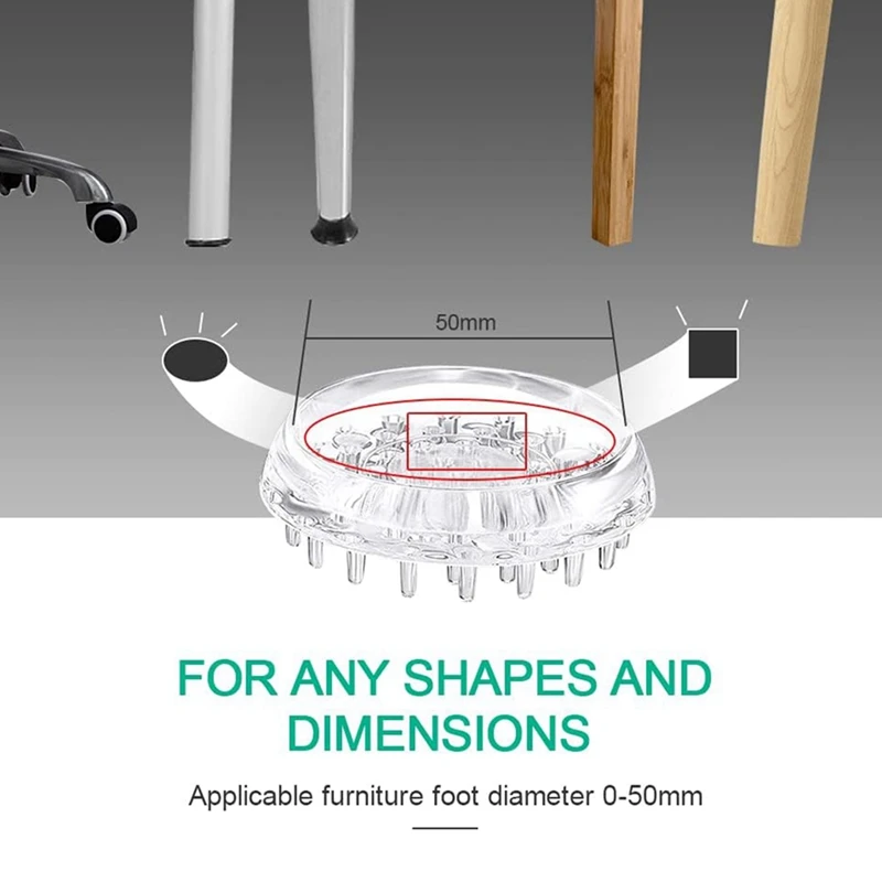 Carpet Protectors 8Pcs Spiked Caster Cups Floor Saver Pads Clear Spiked Floor Castor Cups Spiked Furniture Cup 3