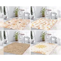 Sun Newborn Rug Bohem Rectangular Toddler Carpet Rainbow Nursery Rugs Eye Boho Infant Mat Anti Slip Crawling Mat for Kid's Room 1