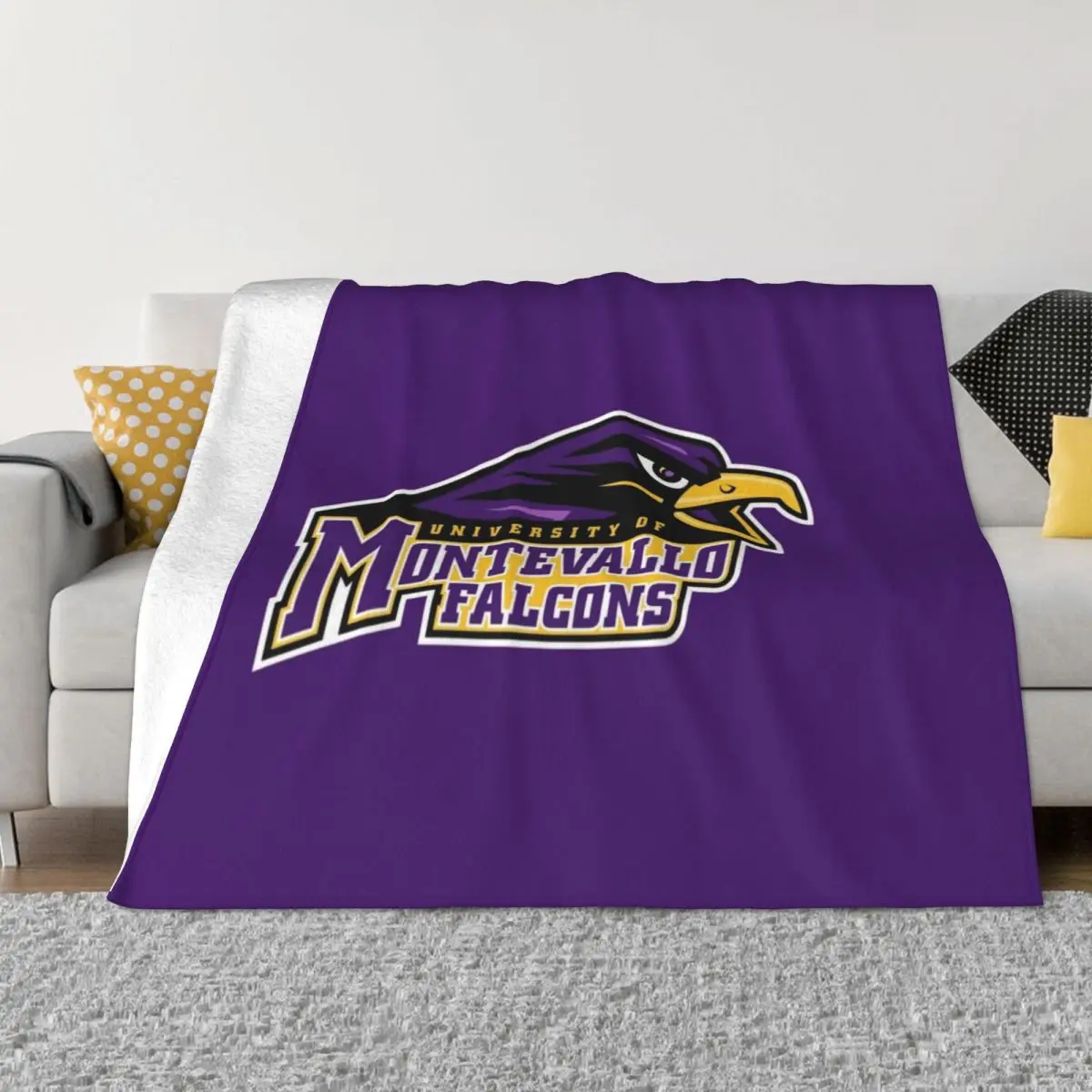 

Montevallo Falcons Throw Blanket Bed linens Fluffy Shaggy Blankets