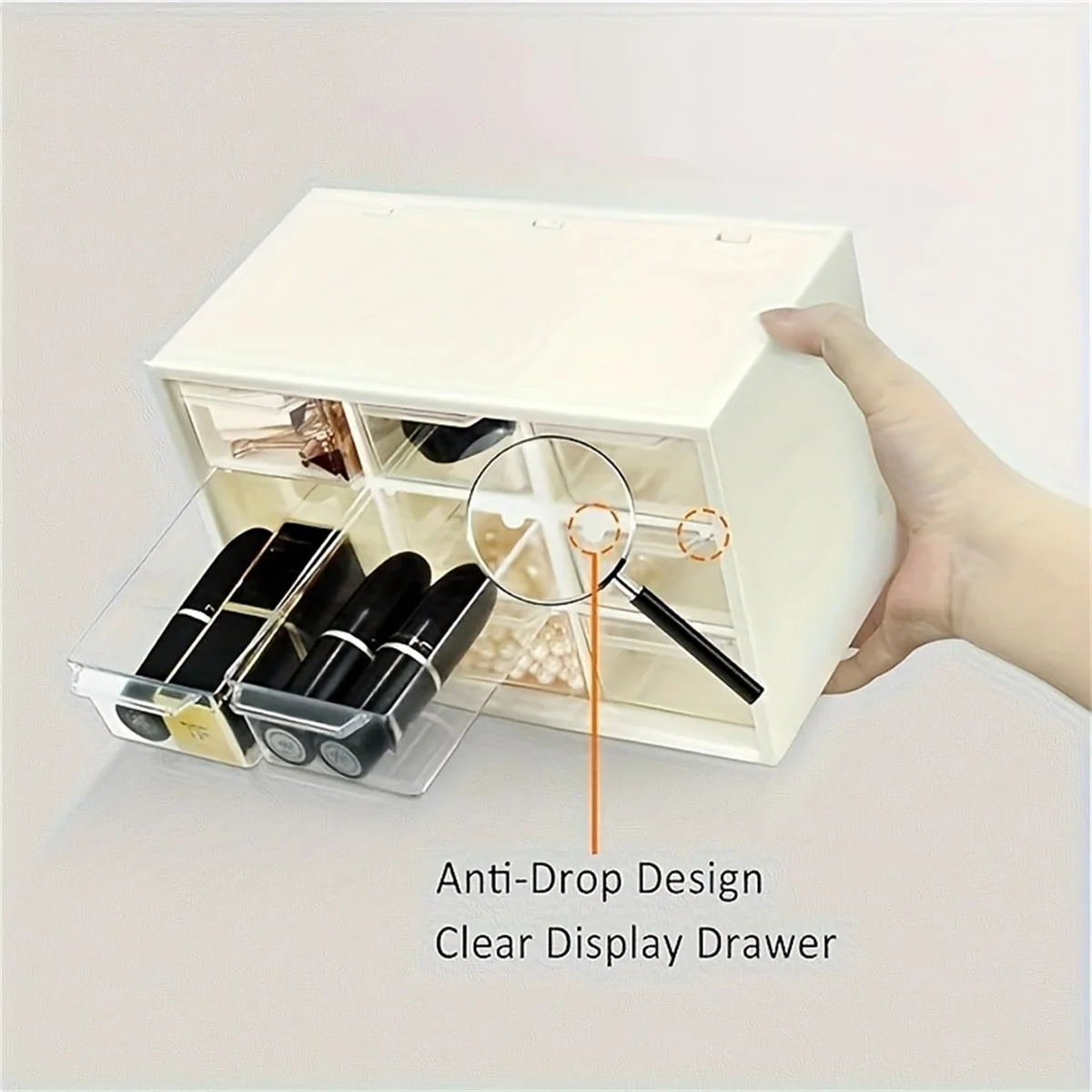 사무용품, 보석, 화장품, 액세서리용 플라스틱 서랍 박스, 책상 정리, 9 칸