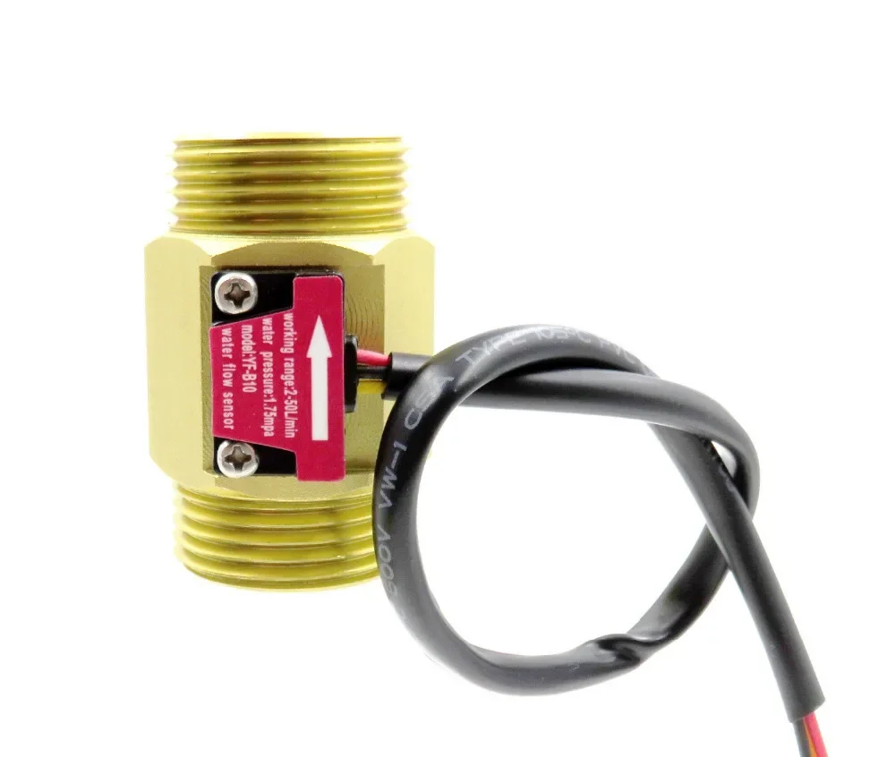 YF-B10 Wasser-Durchflusssensor - G1/2 Gewinde - 2-50L/Min - DC24V