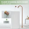 Floor Standing Bathtub Faucet Brass Body Hot Cold Mixer with Handle Rose Gold Independent Faucet Chrome Grey Black 3
