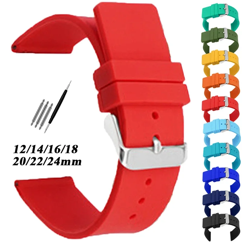 Discount Good Silicone 24 mm Watches Band 241-YELLOW_K0024263 main image 1