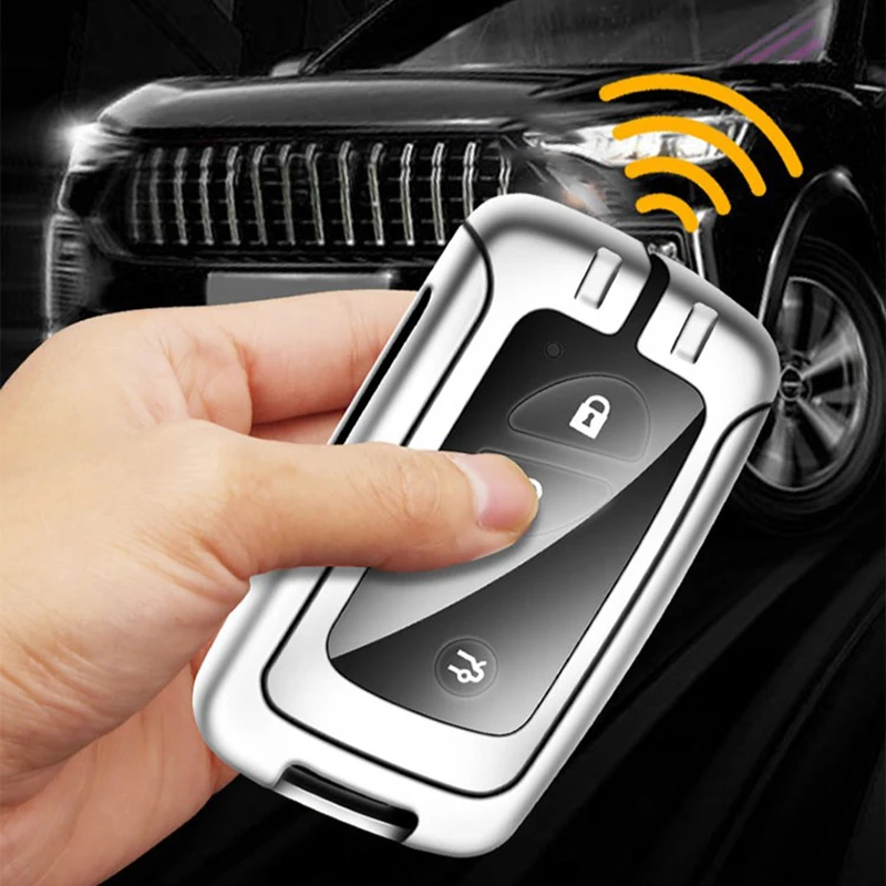 Chrome Black TPU Key Fob Case For Lexus IS ES GS LS RC NX RX - Protective Shell