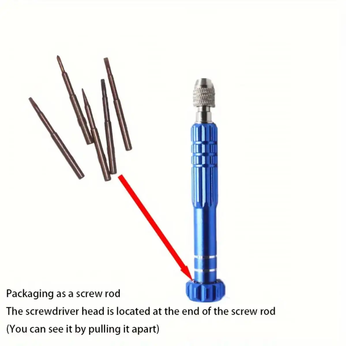 5-in-1 screwdriver kit with stainless steel finish on a clean background