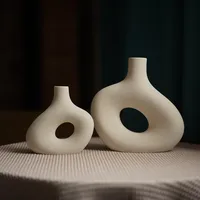 Nordic Matte Ceramic Vase for Pampas Grass Dried Flower Home Decor Zen Living Room Office Desktop Table Bathroom Decoration Gift 2