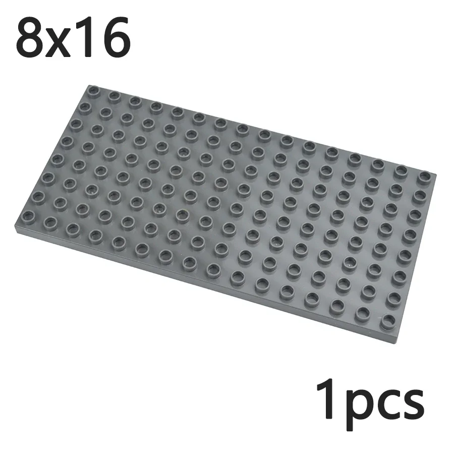 Duploes 8*16 도트 큰 크기 빌딩 블록 양면 플레이트 장난감 DIY 대형 기본 플레이트 플라스틱 벽돌 호환 피규어