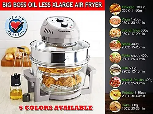 Big Boss Air Fryer  Super Sized 16 Quart Large Air Fryer 