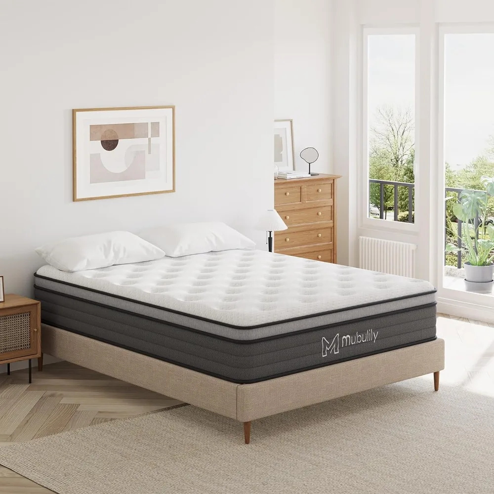 

Mubulily Queen Mattress,8 Inch Hybrid Mattress in a Box with Gel Memory Foam,Motion Isolation Individually Wrapped Pocket Coils