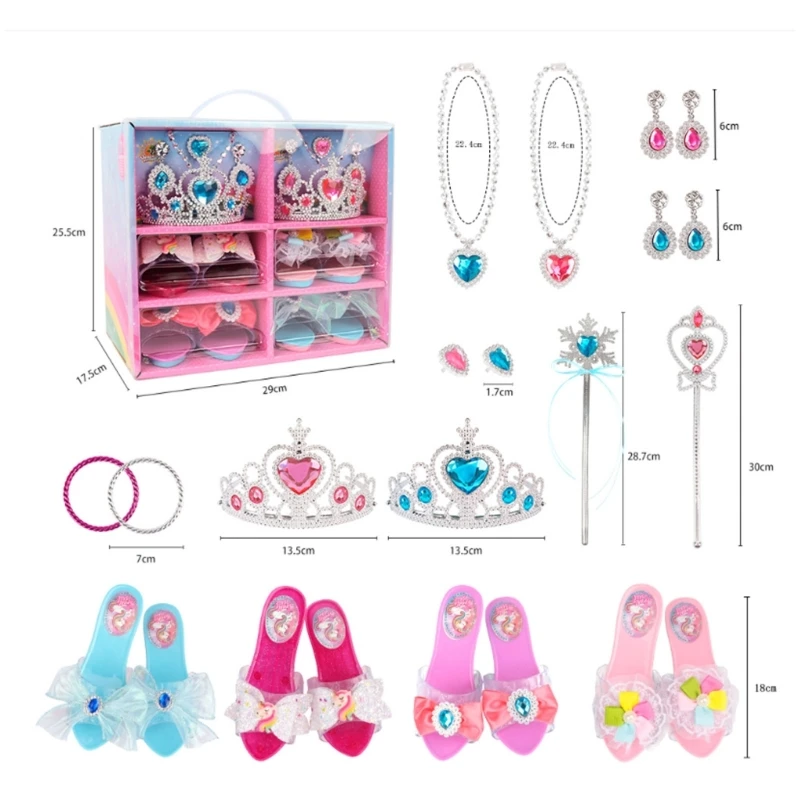 Princess Dress Up Set for Kid Cosmetics for Imaginative Play and Role Modeling
