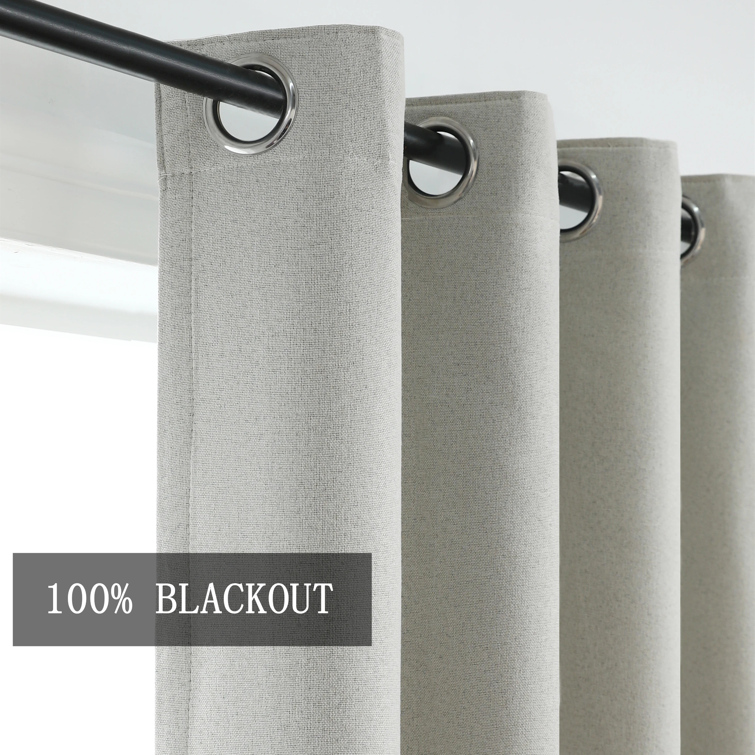 310cm Height 100% Blackout Soundproof Curtain Faux Linen Curtains For Bedroom Living Room Drapes Window Blackout Curtains