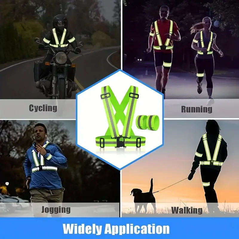 Reflective Safety Vest Unisex Motorcycle Reflective Vest For Night Running Cycling Walking