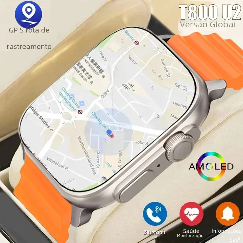New Smart Watch T800 U2 Watch Ultra IWO Ultra NFC Smartwatch Series 9 Bluetooth Call 2.2 Inch Wireless Fitness