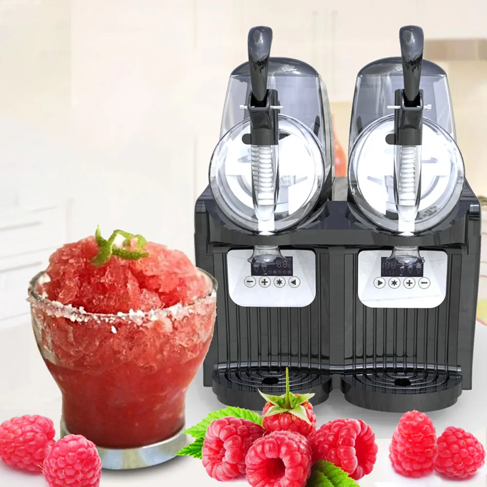 2.5L*2 Commercial Snow Melting Machine Beverage Slush Making Machine Frozen Juicer Automatic Double-cylinder Cold Drink
