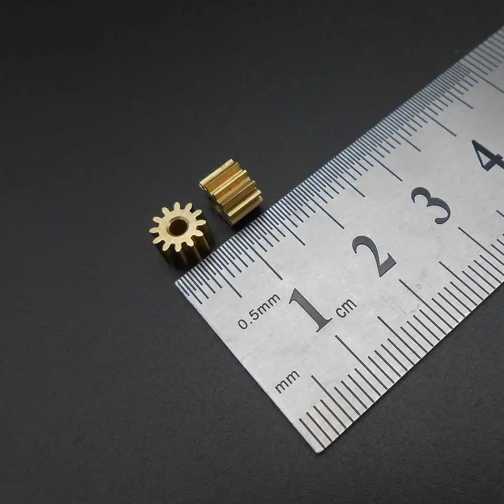 5Pcs/Lot 0.5M 12T2.3A Brass Gear 0.5 Modulus Spur Pinion Bore Hole Aperture 2.3MM 2.24MM 12T 12 Teeth Height 5MM X Diameter 7MM