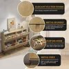 Fluted Shoe Storage Cabinet for Entryway Modern Shoe Rack Cabinet with 4 Flip Drawers Tipping Shoe Cabinet Wooden 6