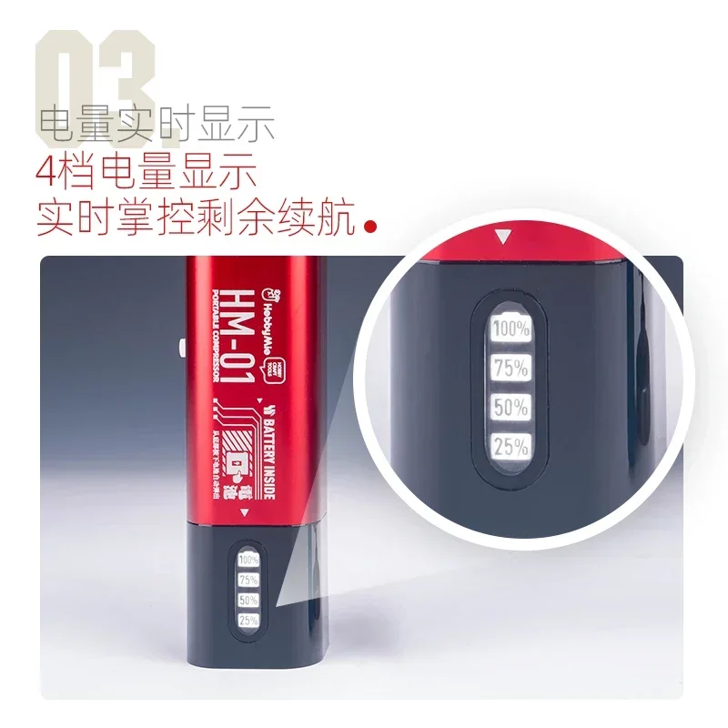 HOBBY MIO HM-01 Portable Compressor Airbrush for Model Building