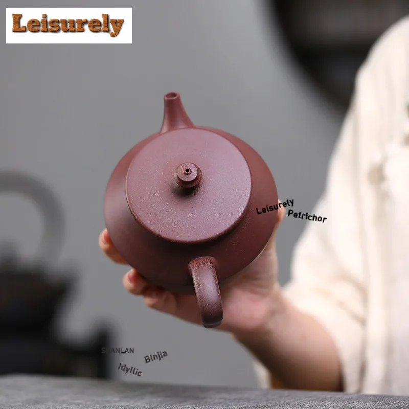420ml Creative Yixing Purple Clay Teapots Handmade Large Caliber Pot Raw Ore Peach Blossom Mud Kettle With Filter Zisha Tea Set