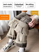 Women's Thiened Fce Lined Narrow Cut Corduroy Wide Leg Pants Autumn Winter Special Thi iny Straight Leg Trousers