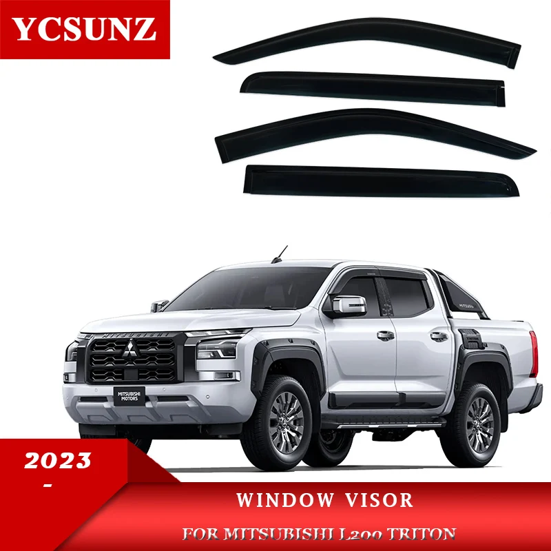 door-visor-weather-shield-for-mitsubishi-triton-l200-2023-2024-side-window-visor-windshield-double-cab-car-accessories