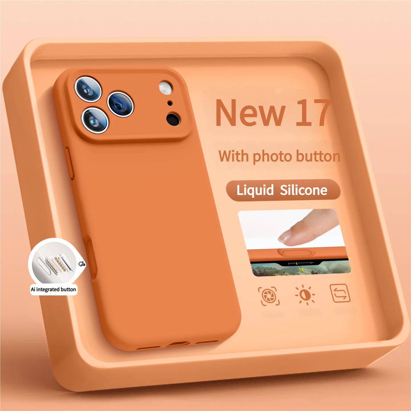 Official Liquid Silicone Shockproof Matte Soft Phone Case with Enhanced Camera Protection