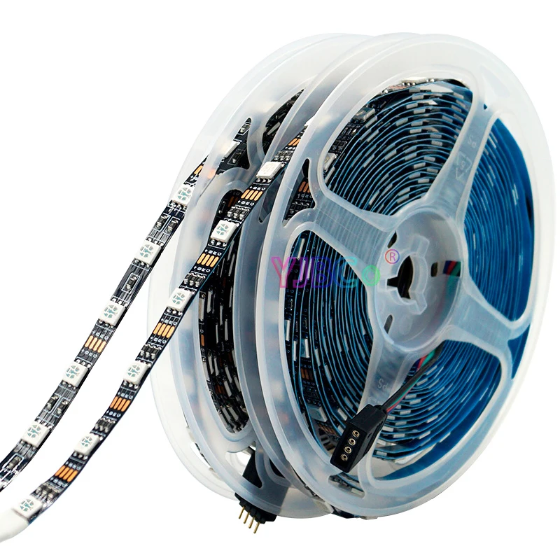 12V DC 5M SMD 5050 RGB LED Strip 60LEDs/M Flexible Light Tape Narrow side 6mm width PCB Not waterproof LED Bar