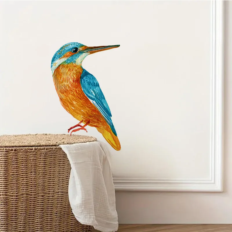 Wall stickers 1pc kingfisher bird water-proof home wall decal for wall bathroom cabinet door toilet car laptop