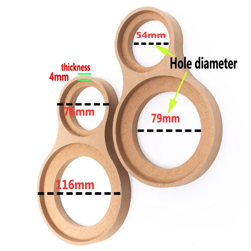 I Key Buy 2Pcs Tweeter A-Pilastro Per Auto Midrange Staffa A Tre Vie Guarnizione In Legno Per Altoparlante 1.2 "/3.5" /2 "/4 Pollici Modificato
