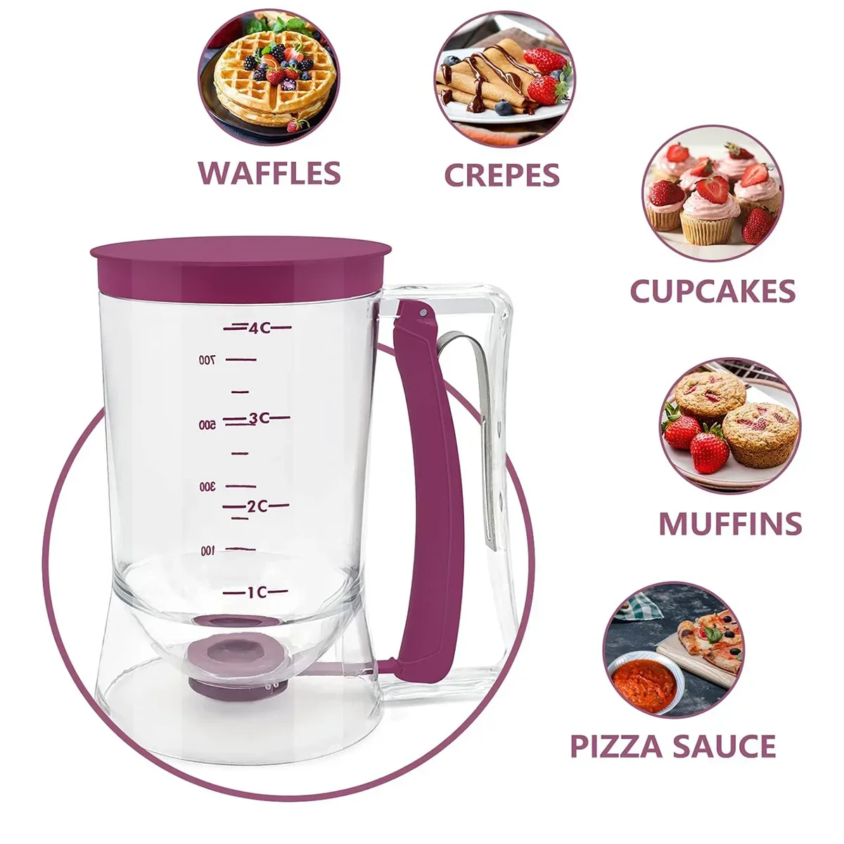18.5X11cm Plastic Household Kitchen Pastry Handheld Funnel Dispenser Cupcake Special Pastry Cream Dispenser tool With graduation