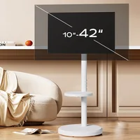 Mobile TV Stand-360° Rotating Floor Mount for 10-42" Flat/Curved Screen Adjustable Portable TV Cart with Tilting VESA 200x200mm - Image 3