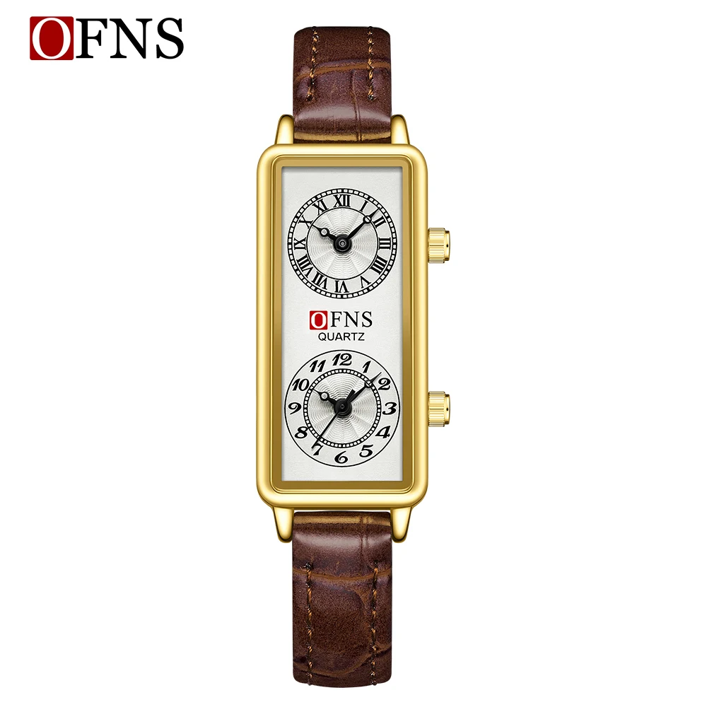 OIDEA Orologio Uomo Quadrato Analogico | Cinturino In Pelle, Numeri Romani, Impermeabile 3 ATM, Calendario - 3